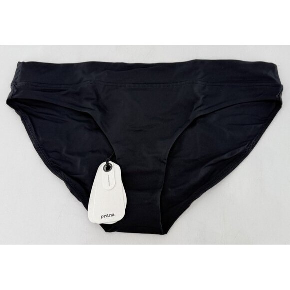 NWT prAna Summer Wave Black Bikini‎ Swim Bottoms Sz Medium Minimalist - Picture 1 of 6